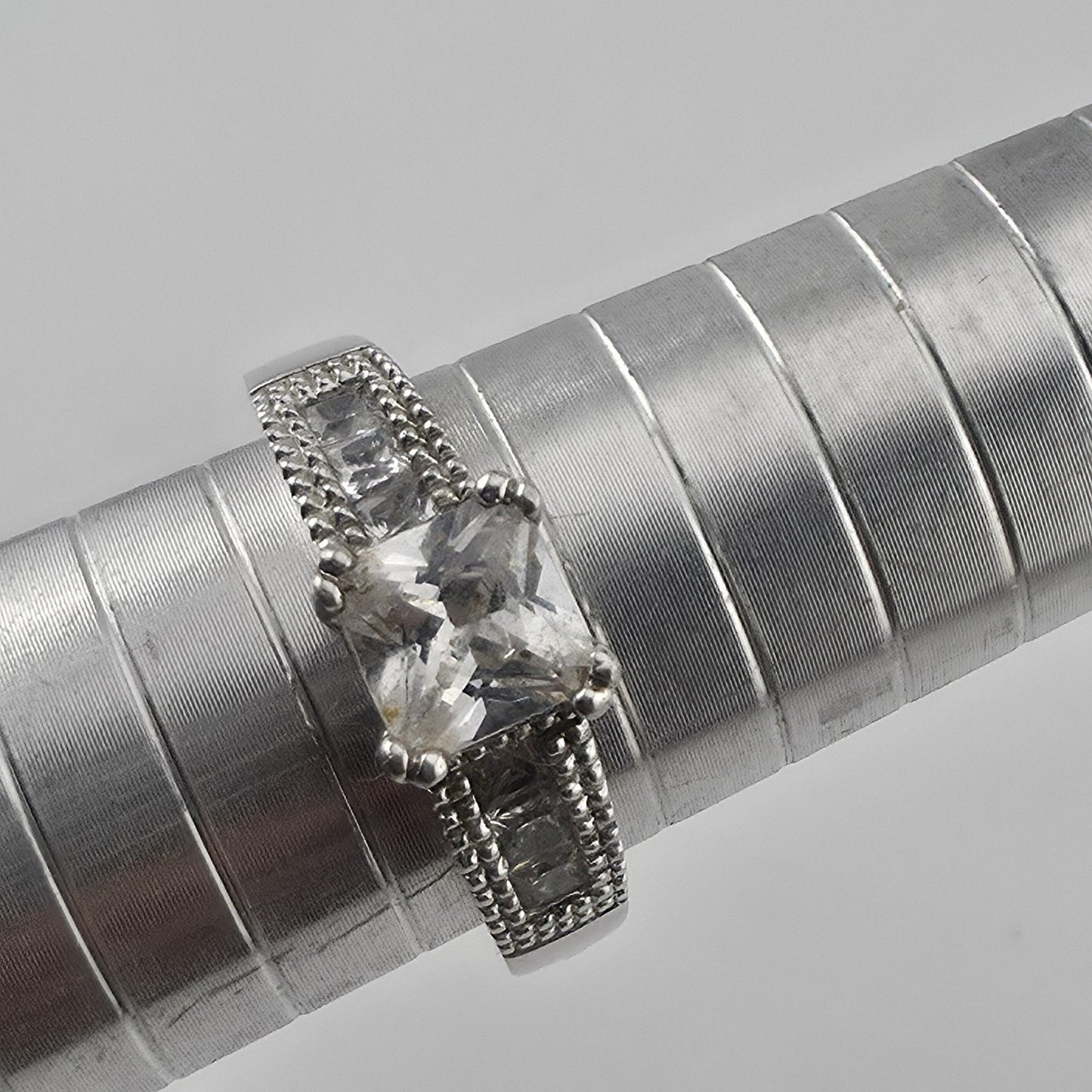 Sterling Silver Princess Cut CZ Ring Size 9.75 Wedding Engagement Jewelry