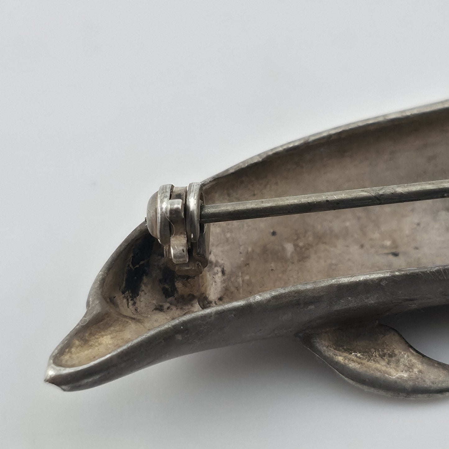 Vintage Sterling Silver Dolphin Brooch Pin 925 Figural Ocean Marine Jewelry KBN
