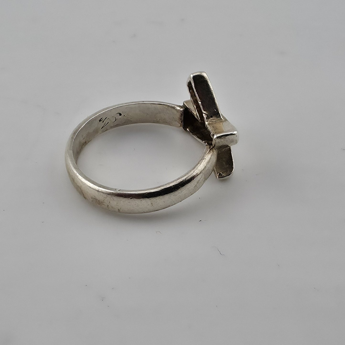 Sterling Silver Abstract Criss Cross Ring Size 6.5 Modern Geometric 925 Artisan