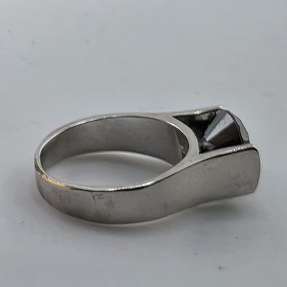 2.5 Ct Black Color Solitaire Moissanite Engagement Ring Sterling Silver Size 7