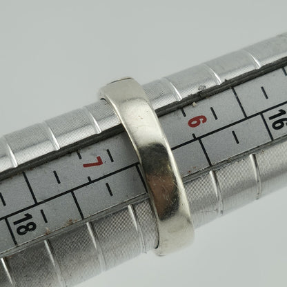 Sterling Silver 18K Gold Band Ruby Ring 6.25 FB Italy Two Tone Stackable Vintage