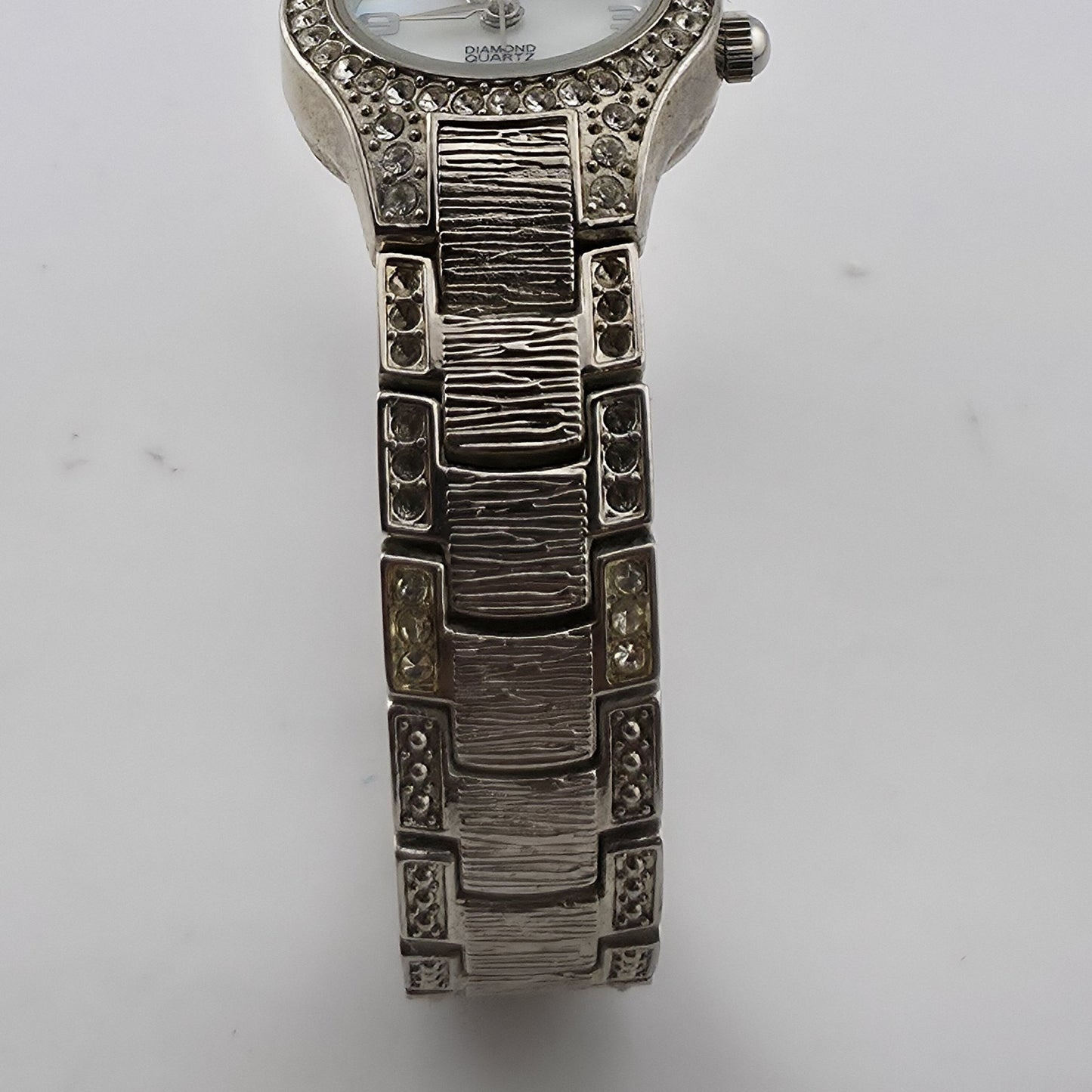 Gruen Diamond Quartz Women’s Watch Rhinestone Bracelet 6" Japan Movement
