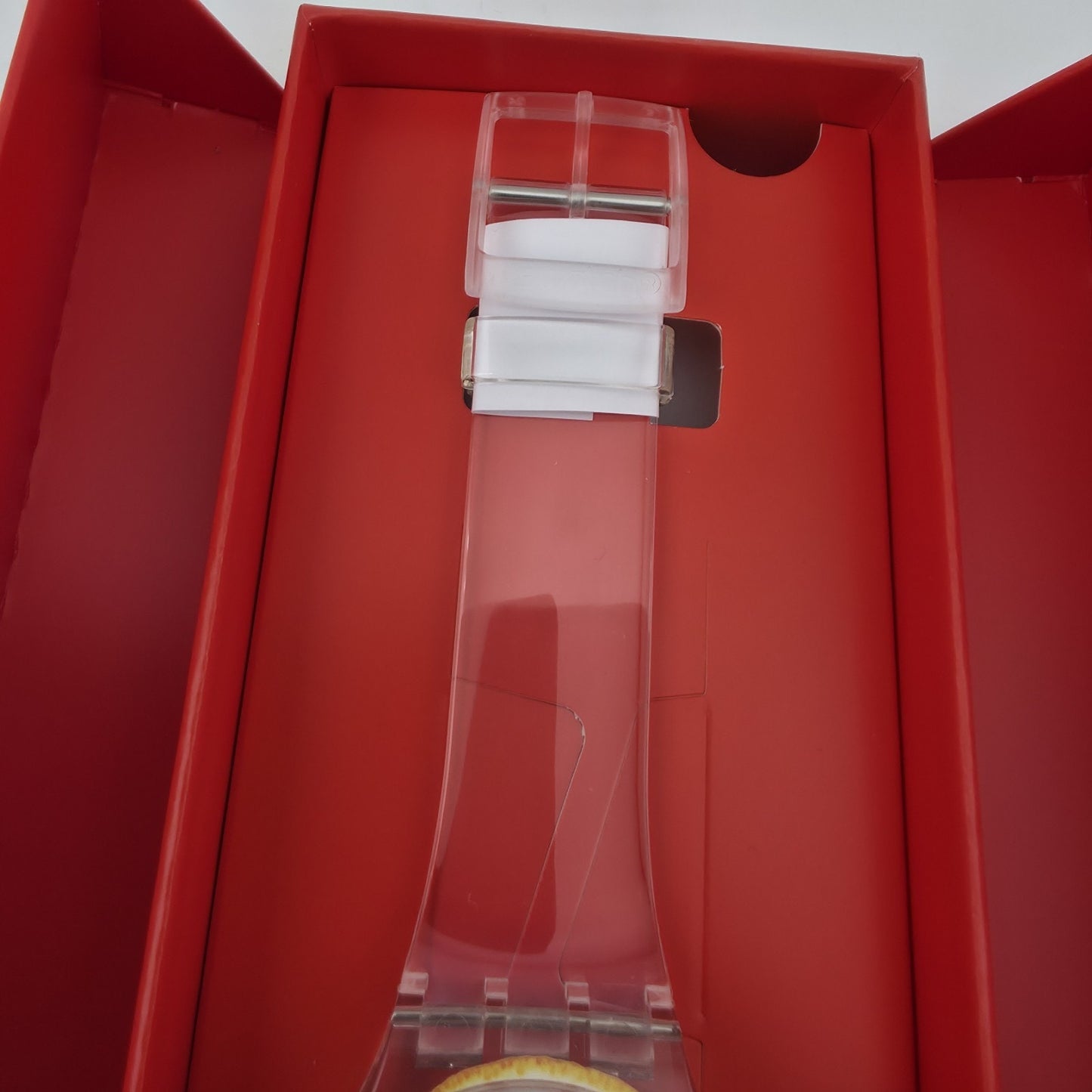 Swatch Vitamine Boost SUOK115 Orange Slice Clear Watch New in Box Swiss