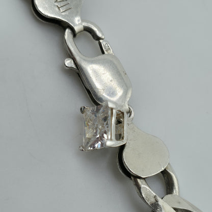 Sterling Silver Figaro Link Chain Necklace 52.9g 26 inches Italy 925 Vintage