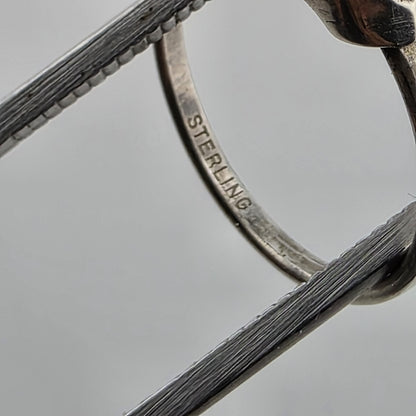 Vintage Sterling Silver Ring SARAH COVENTRY Emerald-Cut Garnet Solitaire 7.75