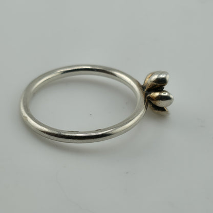 Pandora Cherry Blossom Stackable Ring Pink Enamel Sterling Silver 7.5 Retired