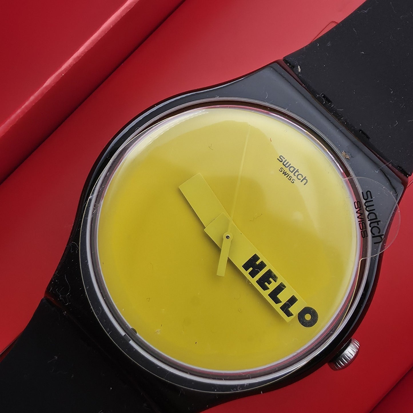 Swatch Ciao Tutti SUOB120 Black Yellow Swiss Watch 41mm New In Box NOS Rare