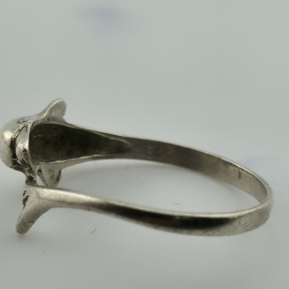 Sterling Silver Dolphin Wrap Ring Size 7 Ocean Animal Vintage 925