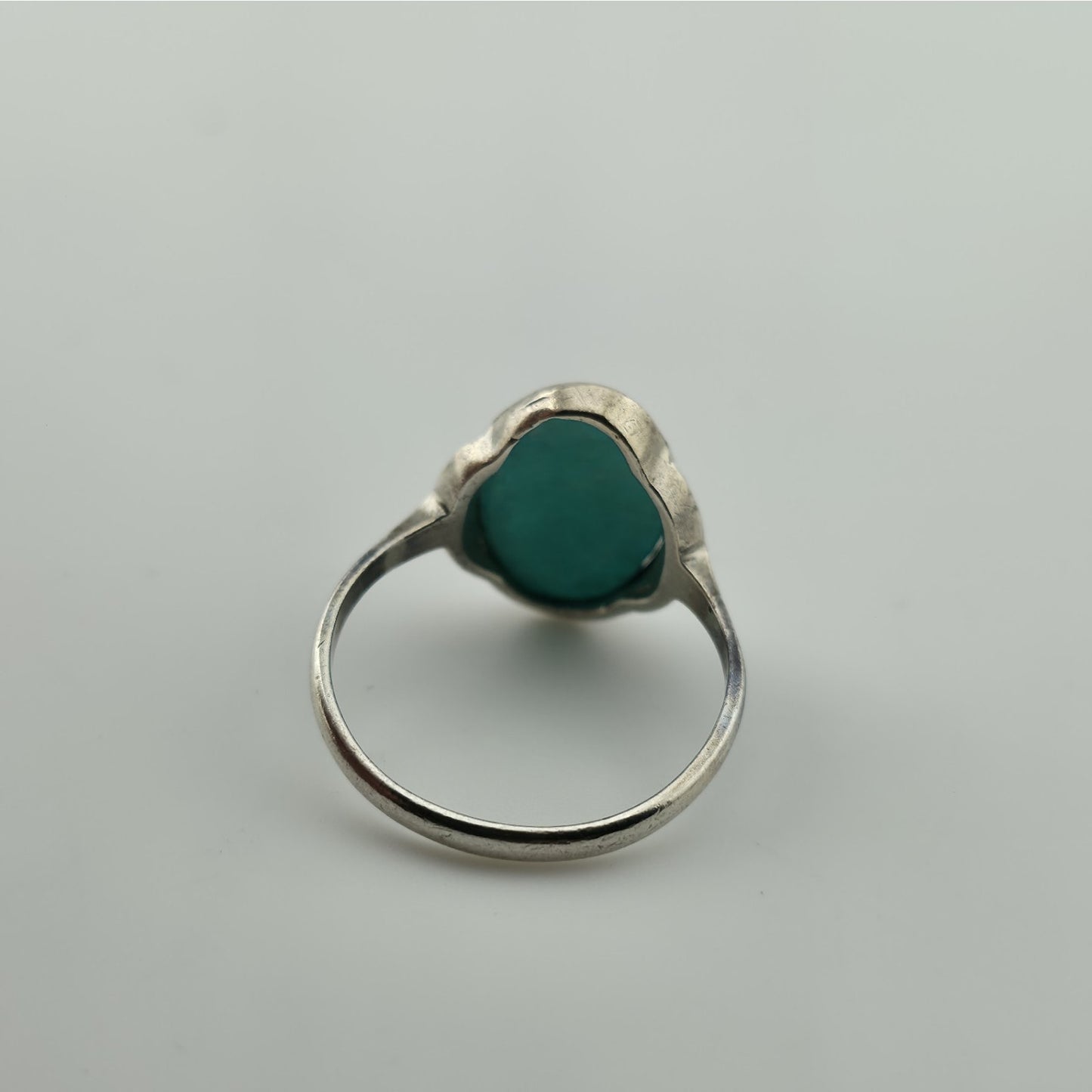 Birks Sterling Silver Green Stone Ring Size 6.5 Vintage