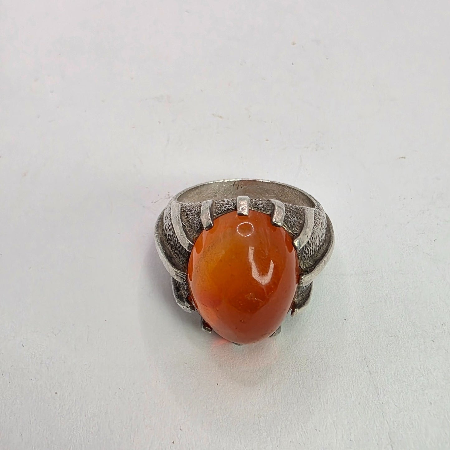 vintage chucky sterling silver carnelian ring