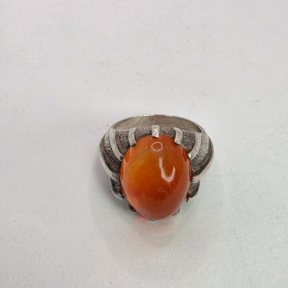 vintage chucky sterling silver carnelian ring