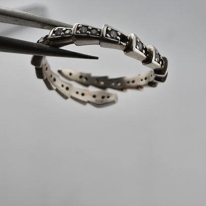 Sterling Silver Adjustable Ring with Pave Accents Missing Stones Size 7 Jewelry