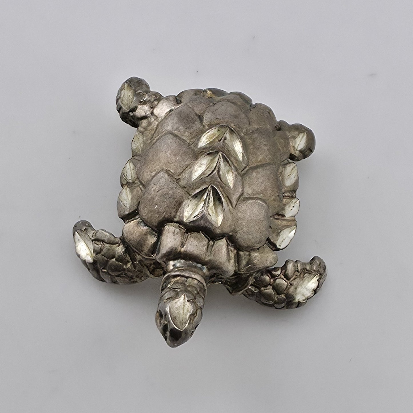 Vintage Sterling Silver Turtle Brooch 925 Figural Sea Turtle Pin Jewelry