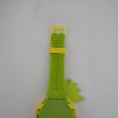 Swatch Originals Exotic Taste Pineapple Watch Green Strap Removable Bezel New