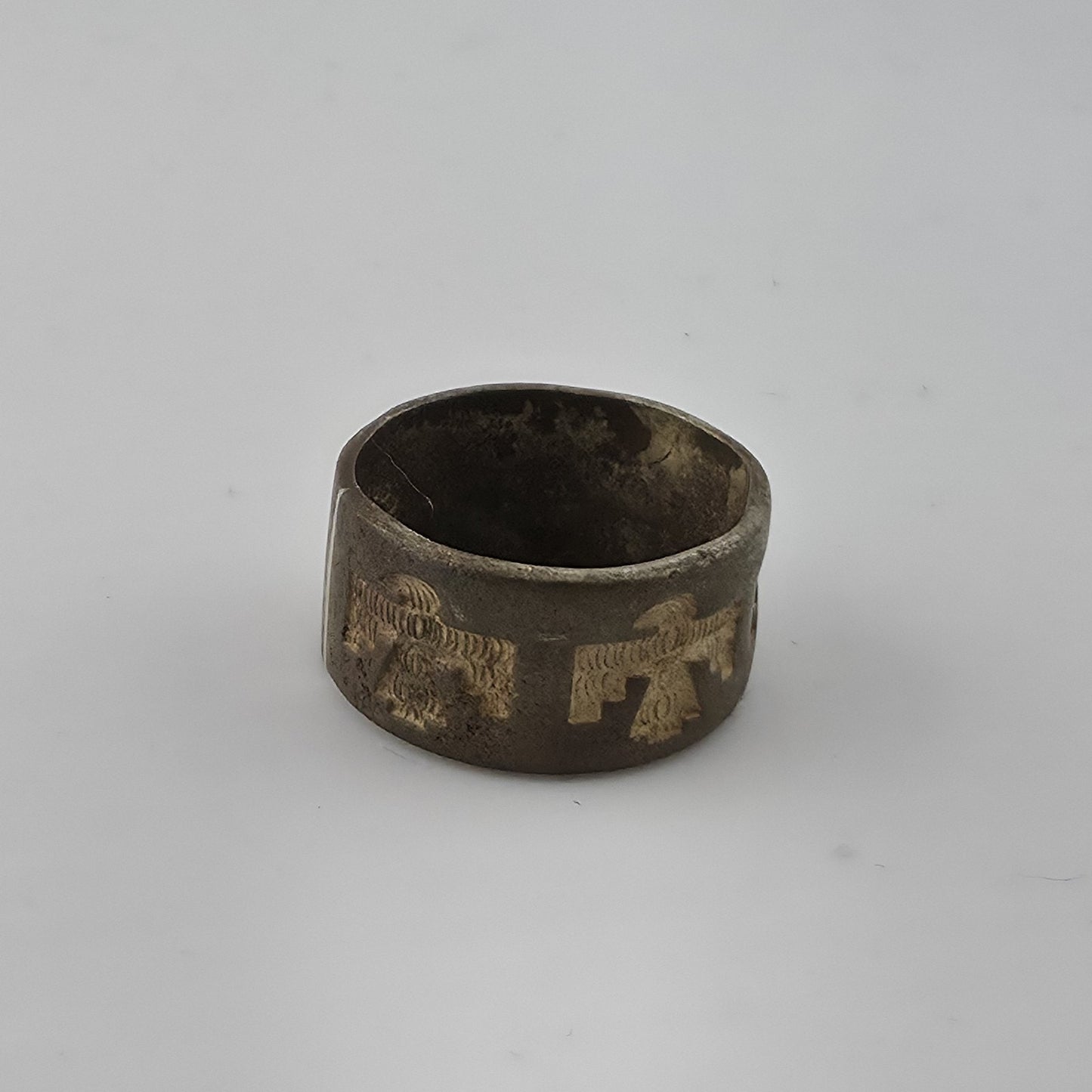 Vintage Navajo Copper Thunderbird Band Ring Size 6 Southwestern Tribal Boho
