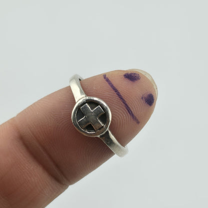 Sterling Silver Cross Ring Size 8.75 925 Dainty Minimalist Religious Band