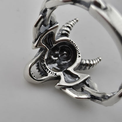 Stranger Things Hellfire Club Ring Sterling Silver S925 ALE Size 54 US 7 New