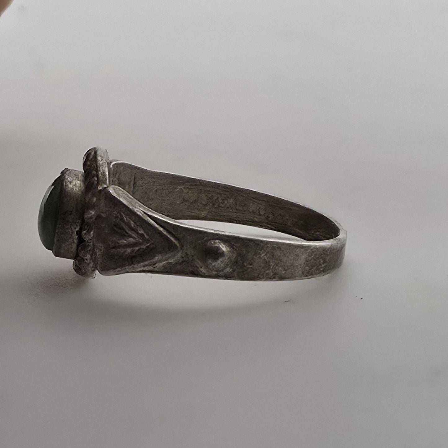 Vintage Mid Century Sterling Silver Turquoise Baby Ring Size 2.75 Petite Pinky