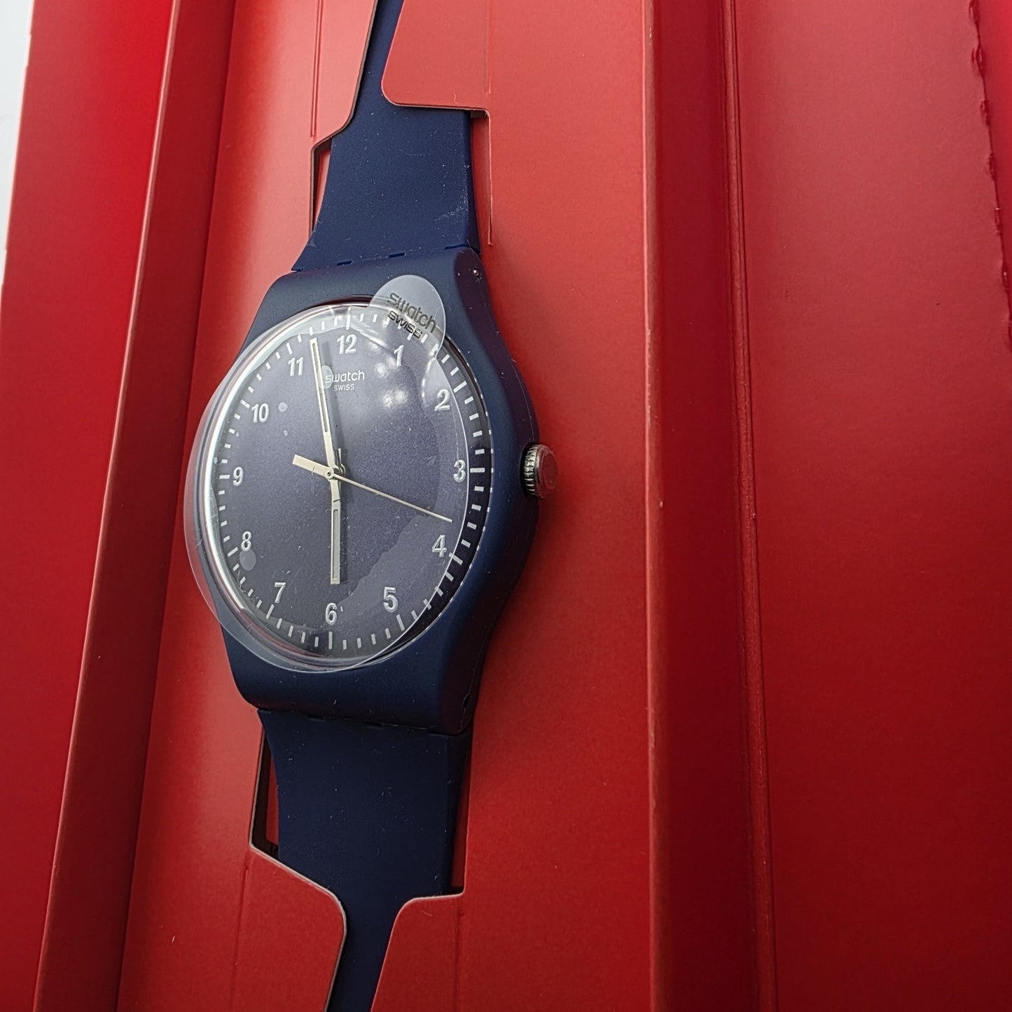 Swatch MONO BLUE Number Dial 41mm Men's Watch SUON112 Unisex New