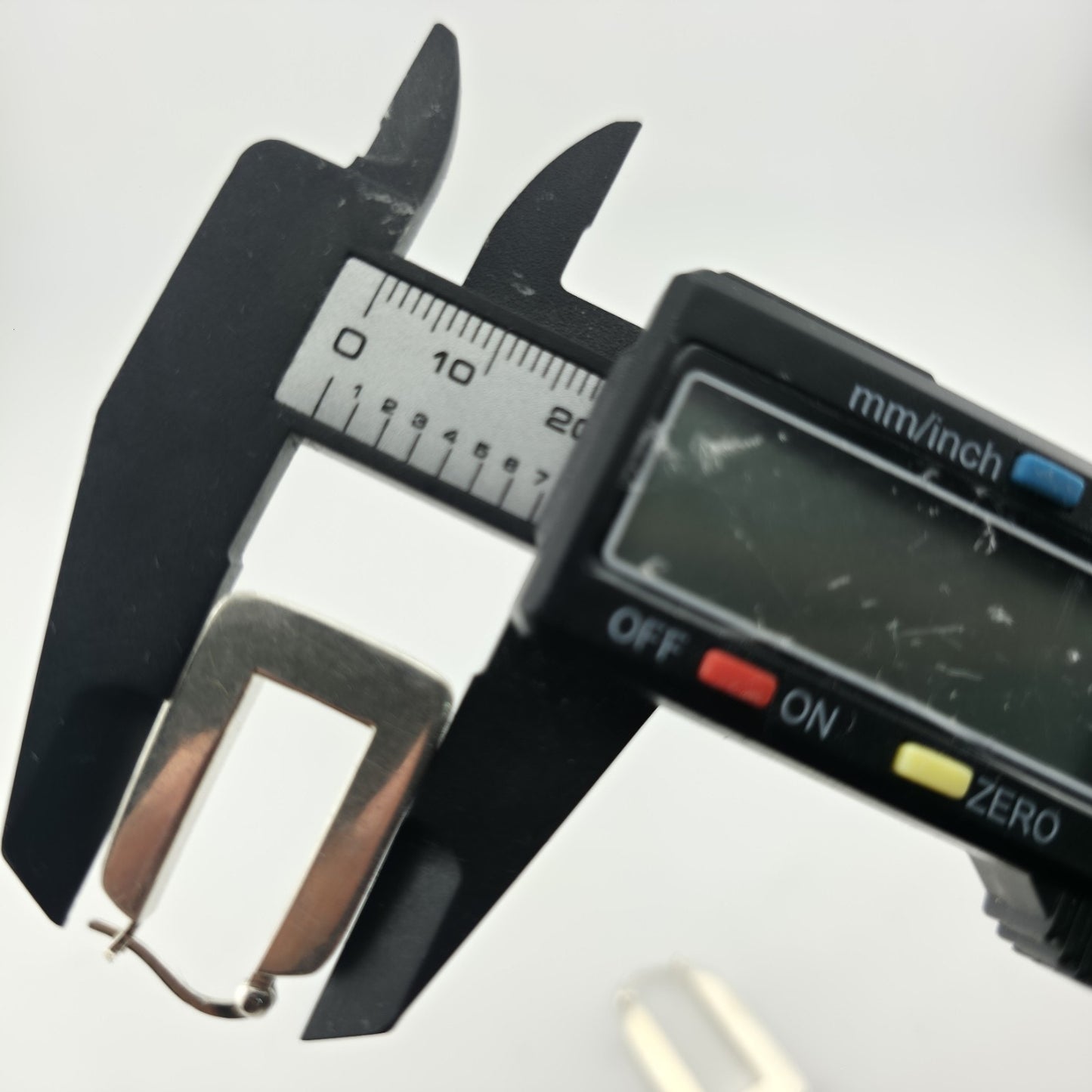 Sterling Silver 925 Rectangle Hoop Earrings Minimalist Geometric Dangle