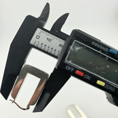 Sterling Silver 925 Rectangle Hoop Earrings Minimalist Geometric Dangle