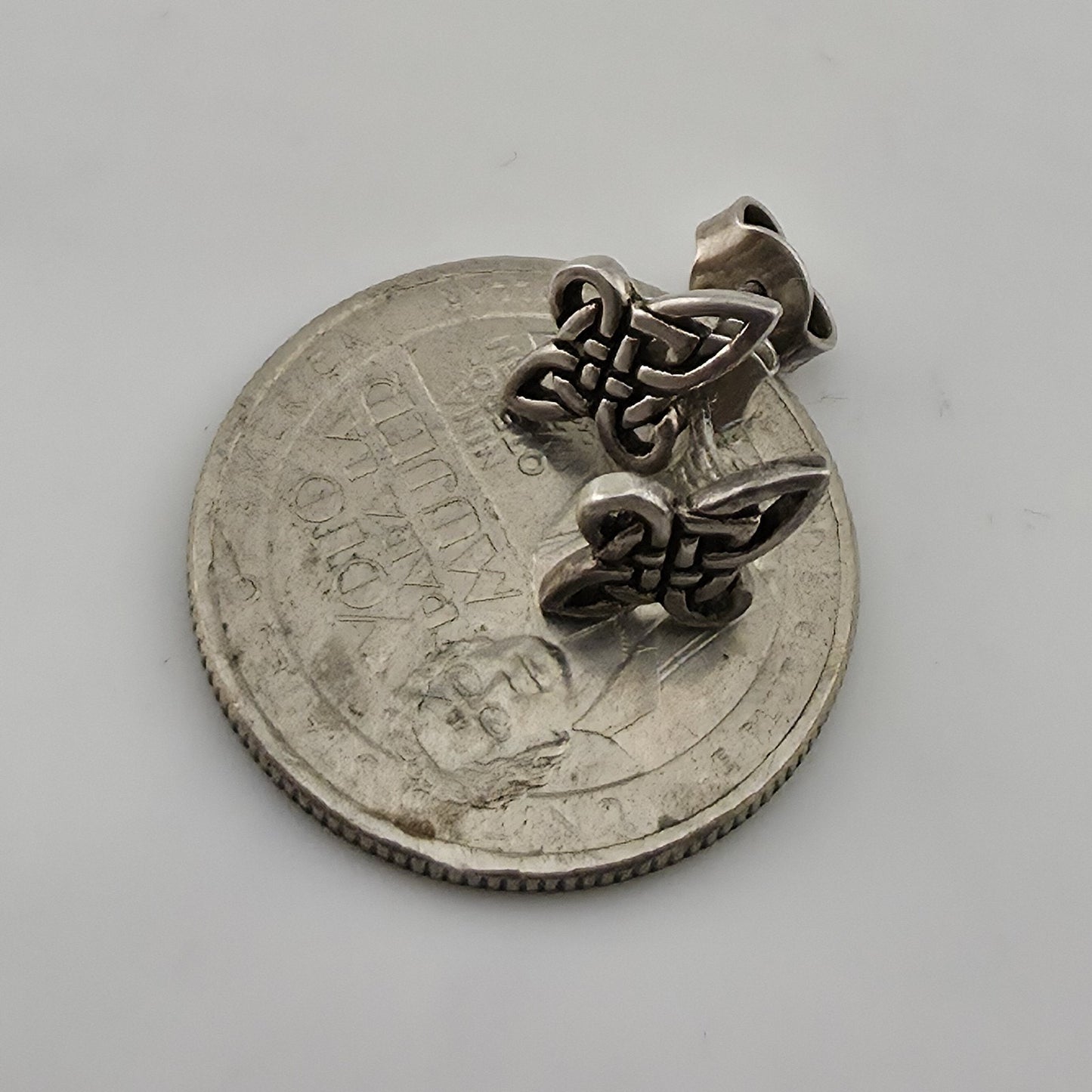 Vintage 925 Sterling Silver Celtic Knot Stud Earrings Irish Openwork PSCO