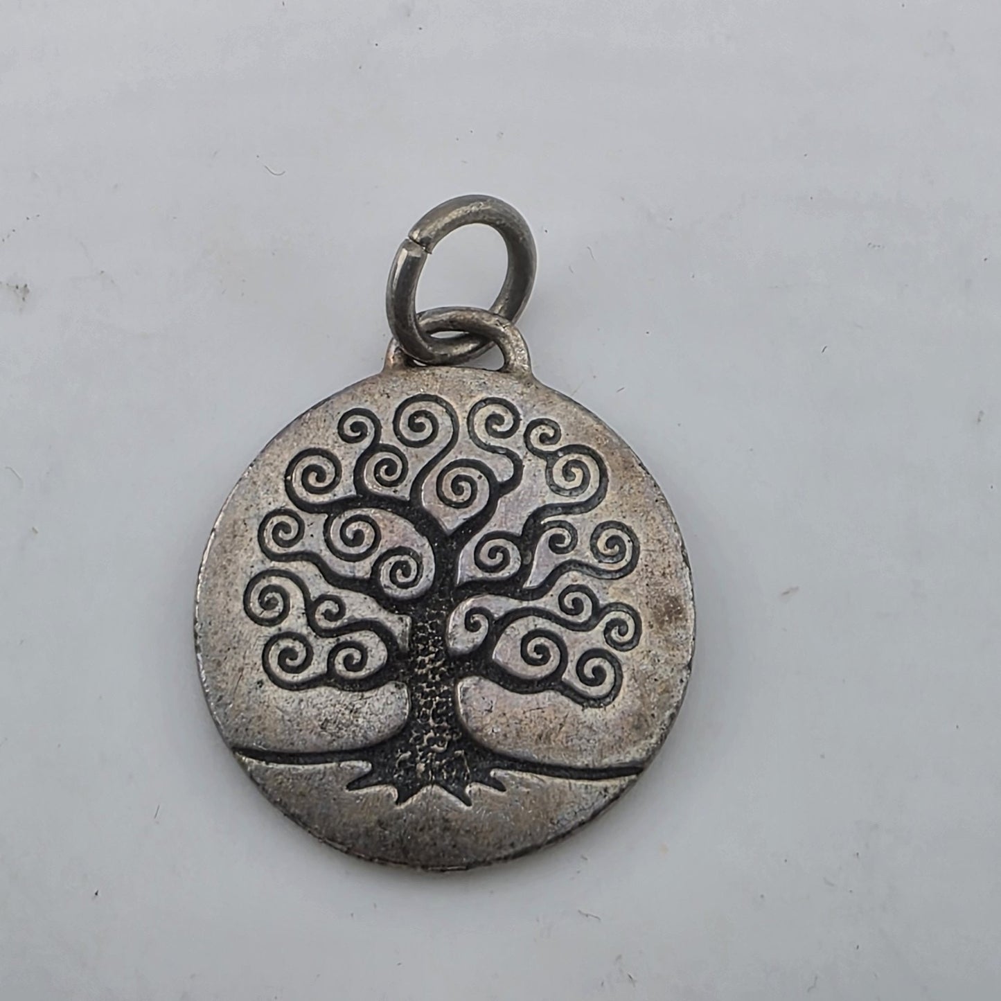 Sterling Silver Tree of Life Pendant 925 Round Charm 6.6g