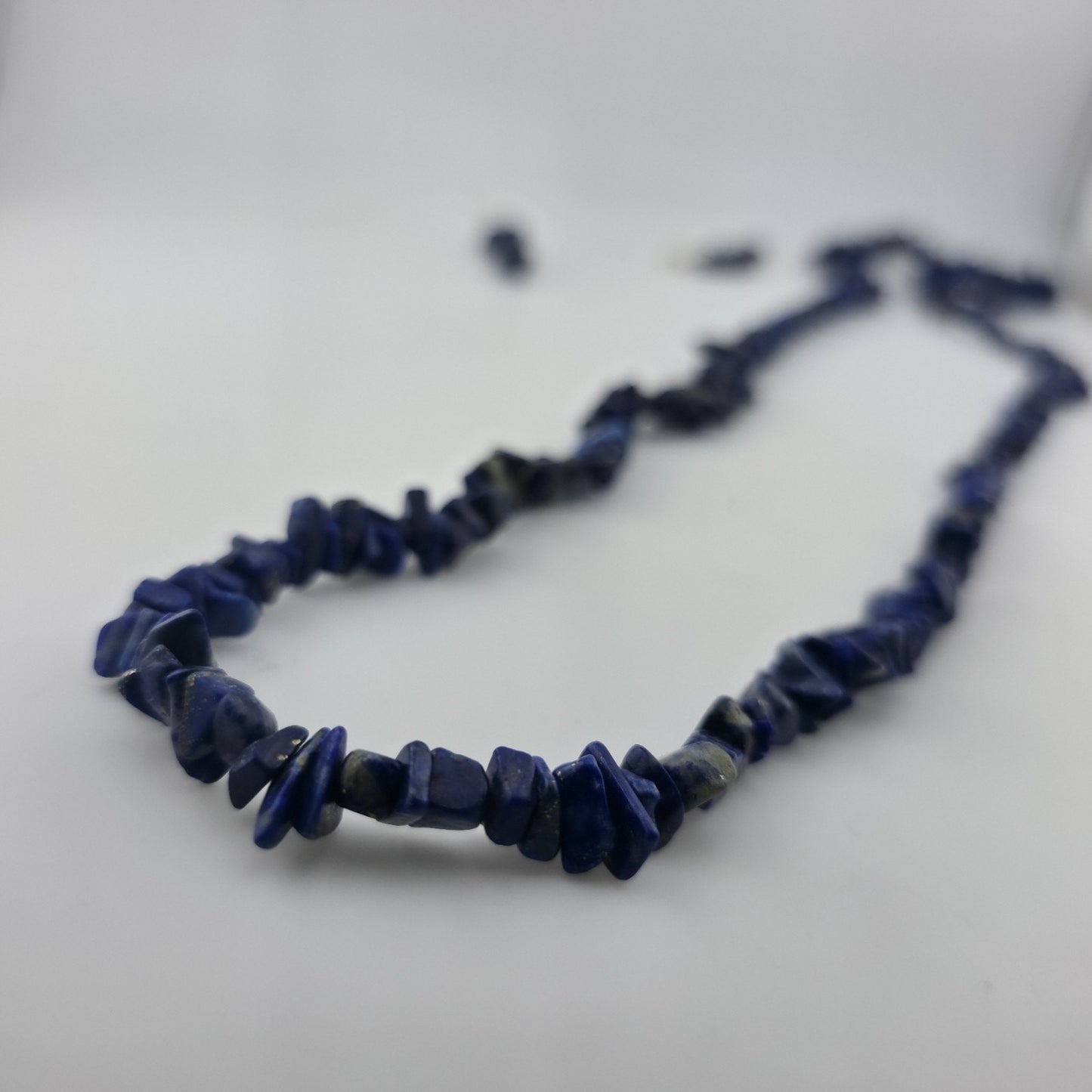 Lapis Lazuli Chip Bead Multi Strand Necklace & Dangle Earrings Set
