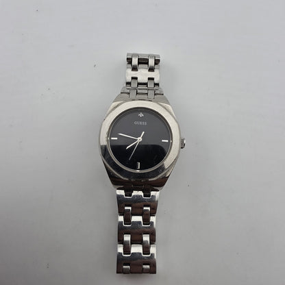 GUESS Women's Stainless Steel Silver Black Dial 27mm Watch U85004L1 6"