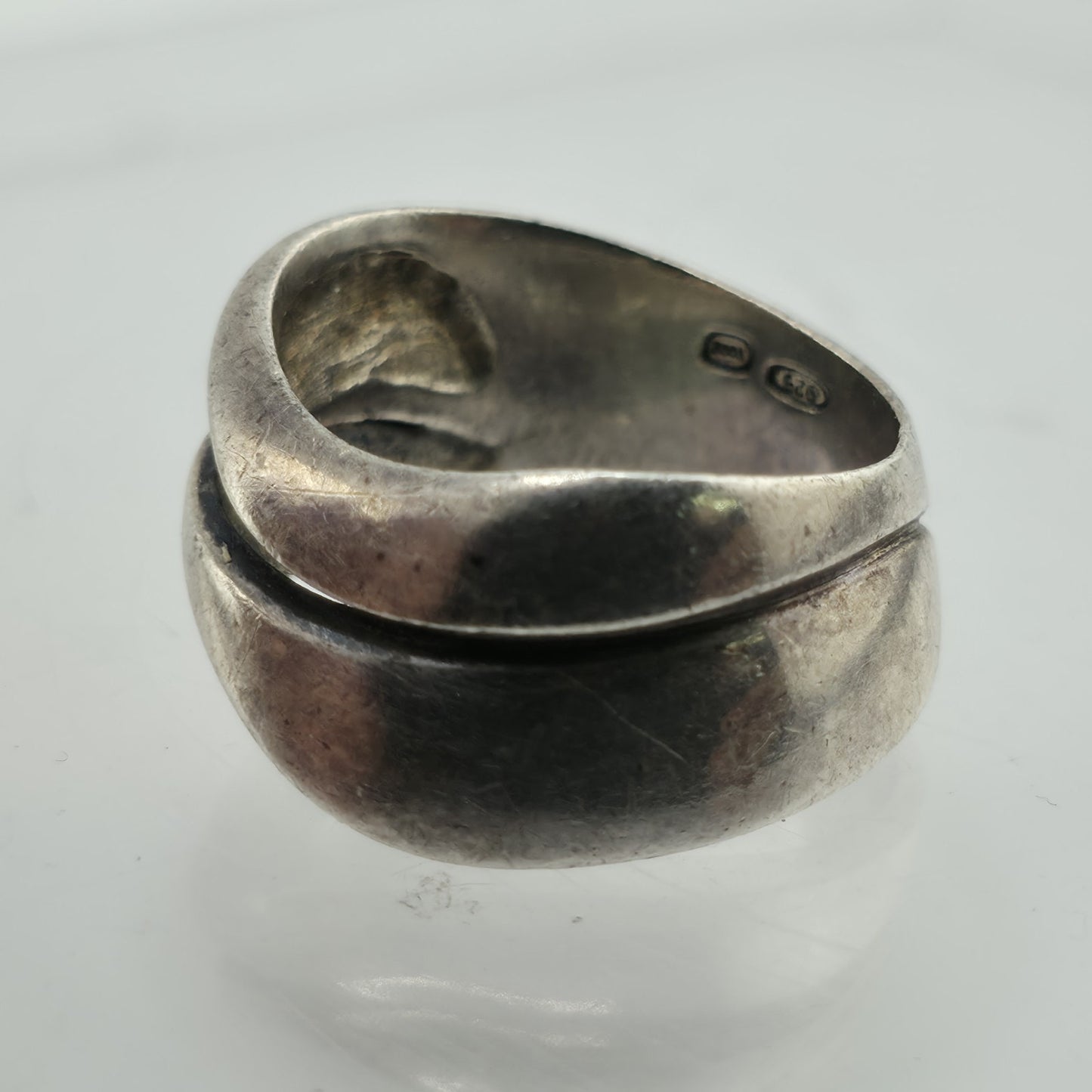 Vintage Sterling Silver Abstract Ring Size 7 Modernist Wide Band 925