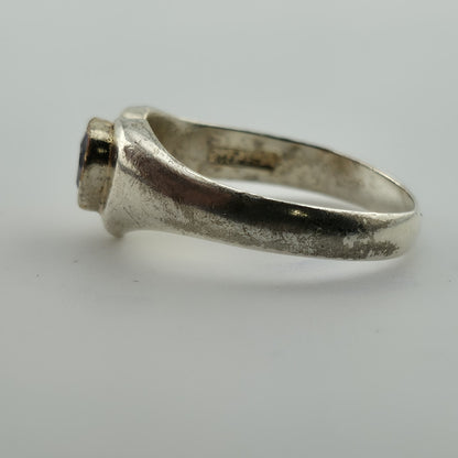 Sterling Silver Heart Ring Purple Stone Size 7 Vintage 925 Band Romantic