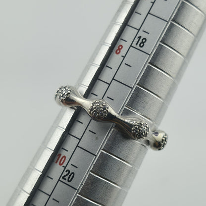 Pandora Pave LovePods Ring Size 9 Sterling Silver CZ Modern Designer 925 ALE