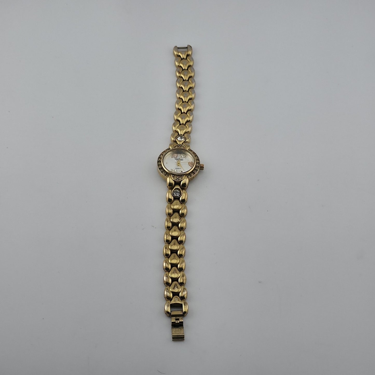 Black Hills Gold Quartz Women’s Watch Gold Tone Leaf Dial Working 6.75"