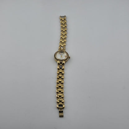 Black Hills Gold Quartz Women’s Watch Gold Tone Leaf Dial Working 6.75"