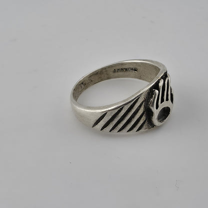 Vintage Sterling Silver Bear Paw Ring 7 Native American Southwestern Mid Centur