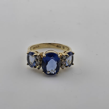 Bella LuceBlue And White Cubic Zirconia 18K Yellow Gold Over Sterling Silver 8