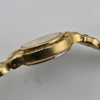 Black Hills Gold Quartz Women’s Watch Gold Tone Leaf Dial Working 6.75"