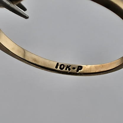 10K Gold Diamond Heart Ring Size 5.75 Vintage Jewelry