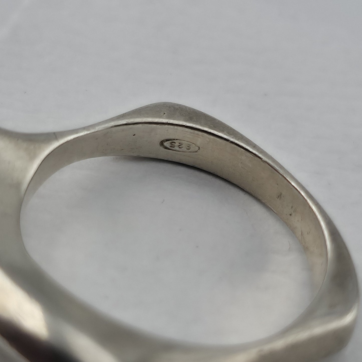 Vintage Modernist MCM Abstract Sterling Silver Ring Size 7 Unique Sculptural Ban