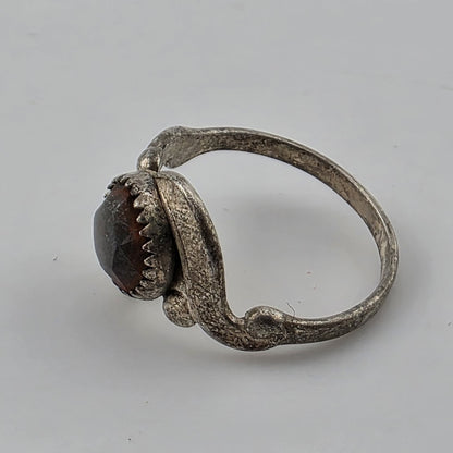 Vintage Bell Trading Post Sterling Silver Black Stone Ring Size 5.5 Mid Century