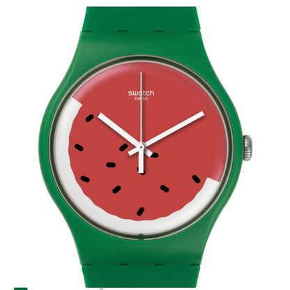 NEW SWATCH SWISS LIMITED WATERMELON WATCH TOO COOL GREEN PASTEQUE SUOG109 41MM