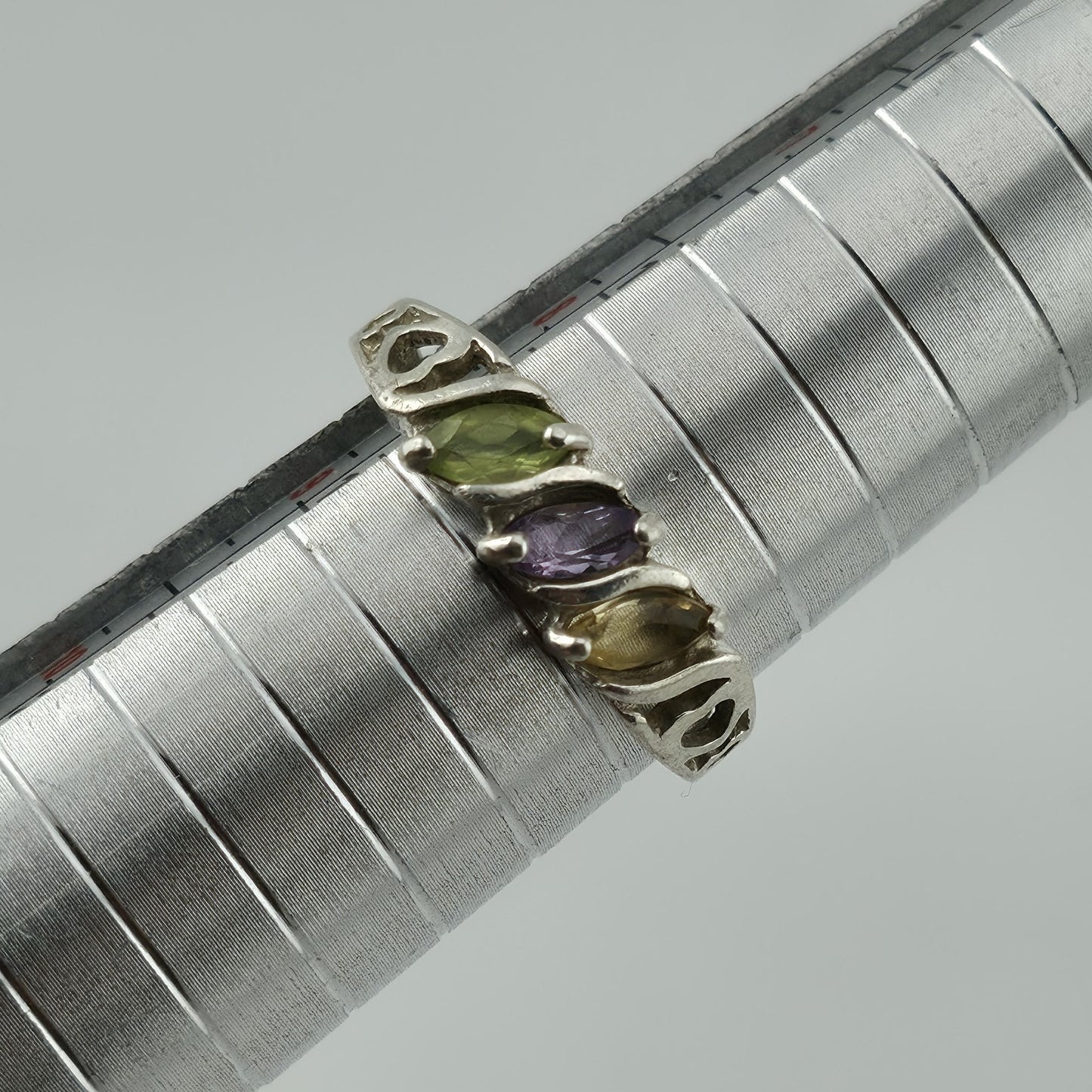 Sterling Silver 925 Avon Birthstone Ring Size 8.75 Vintage Colorful Dainty Stack