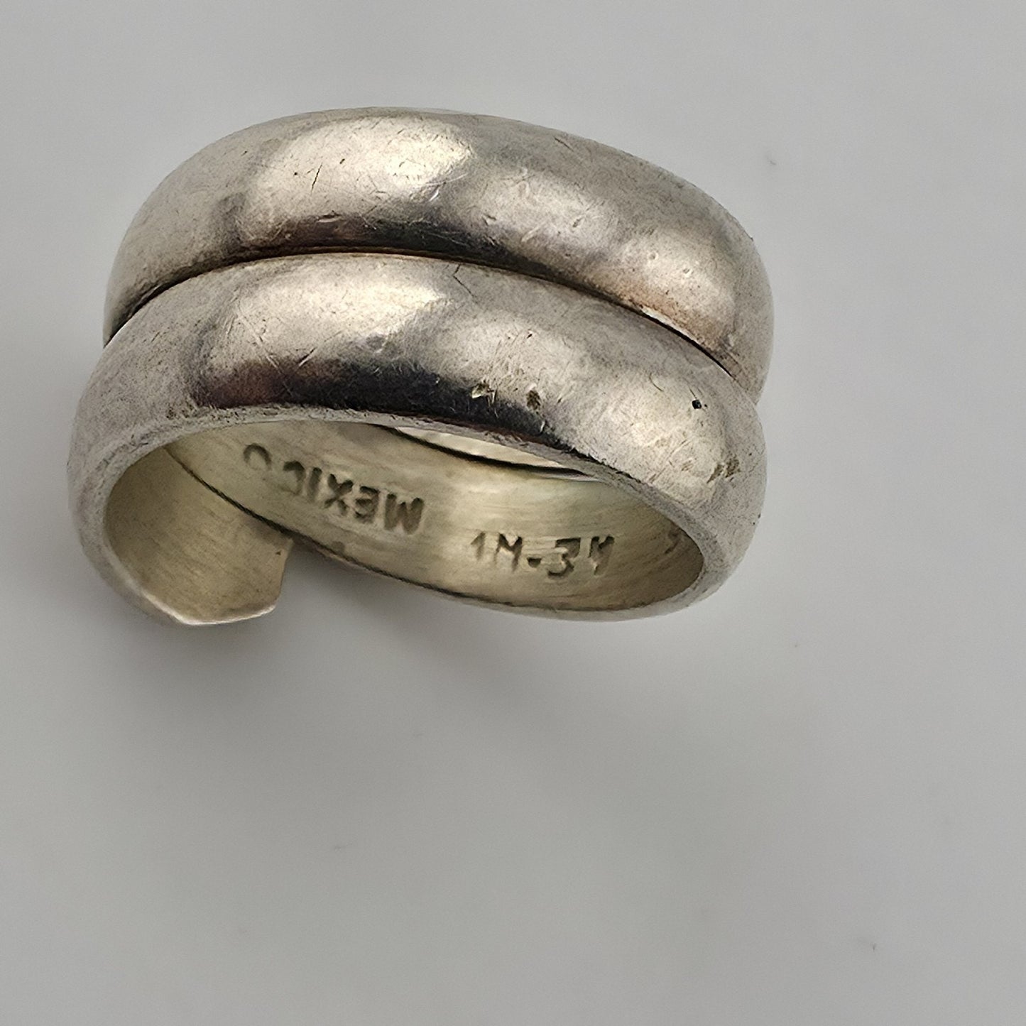 Vintage Mexico 925 Sterling Silver Wrap Ring Size 7 Modernist Coil Band 1m34 Mcm