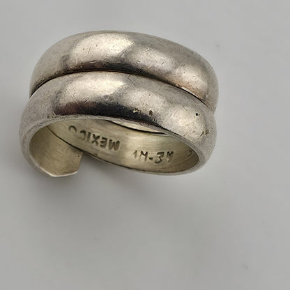 Vintage Mexico 925 Sterling Silver Wrap Ring Size 7 Modernist Coil Band 1m34 Mcm