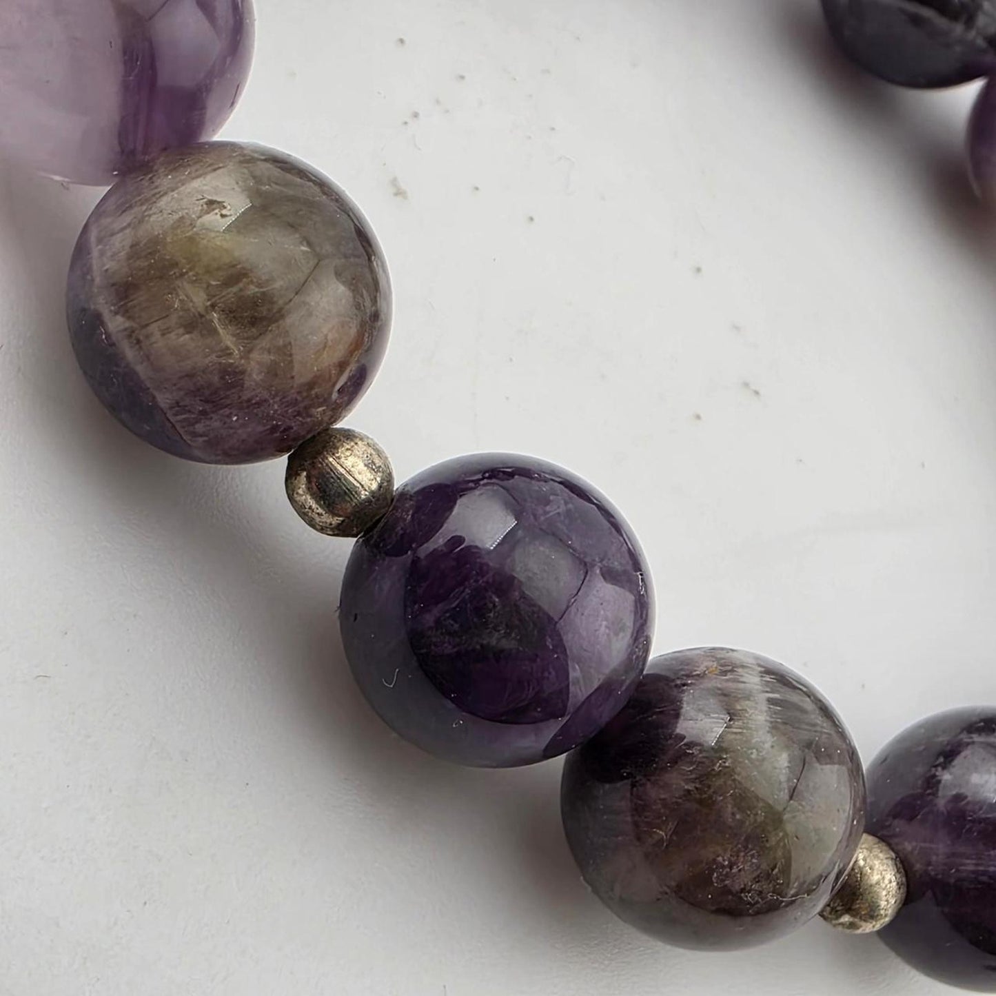 Purple amethyst gemstone beaded stretch