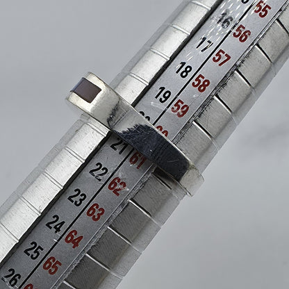 Vintage 925 sterling silver Mother Of Pearl rainbow inlay Ring Band Size 9.25