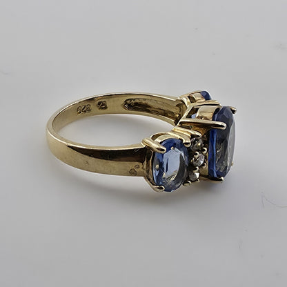 Bella LuceBlue And White Cubic Zirconia 18K Yellow Gold Over Sterling Silver 8