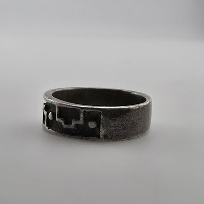 Vintage Sterling Silver Southwestern Band Ring Geometric Pattern Size 5 Jewelry