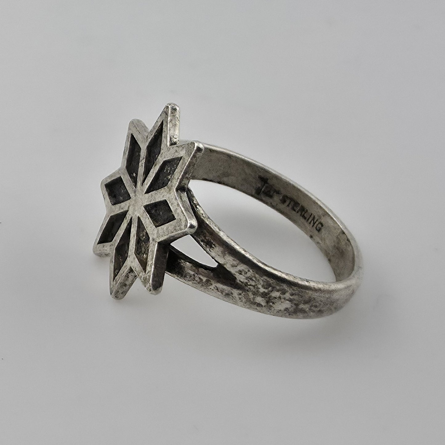 Vintage Mid Century Sterling Silver 8 Point Star Ring 6.25 Bell Trading Post