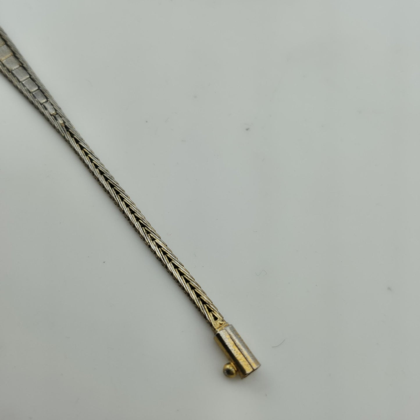 Sterling Silver Bracelet Two Tone Bracelet Panel Link 7" Vintage